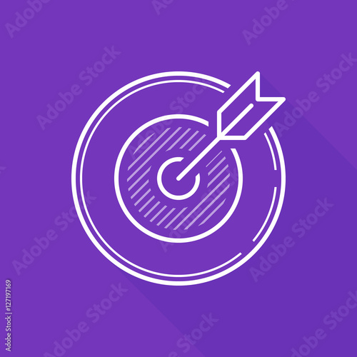 Darts. Target. Arrow. Vector, contour icon