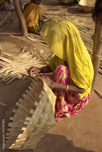 Basket making, Dhariyawad, Rajasthan state photo