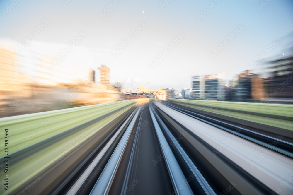 Speed motion in urban highway road tunnel