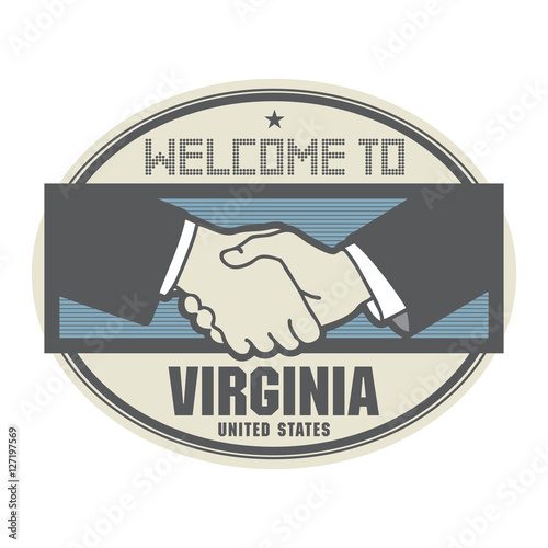 Business concept with handshake and the text Welcome to Virginia
