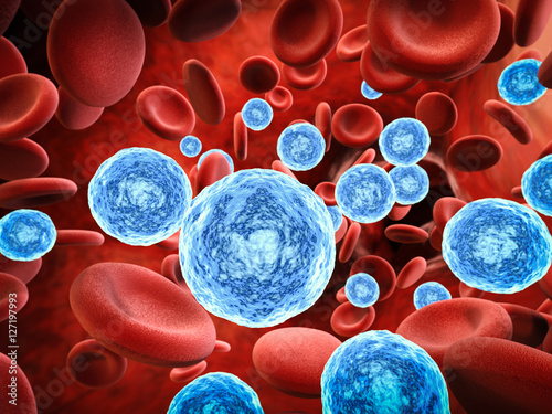 фотографія blood infection with bacteria and virus cells