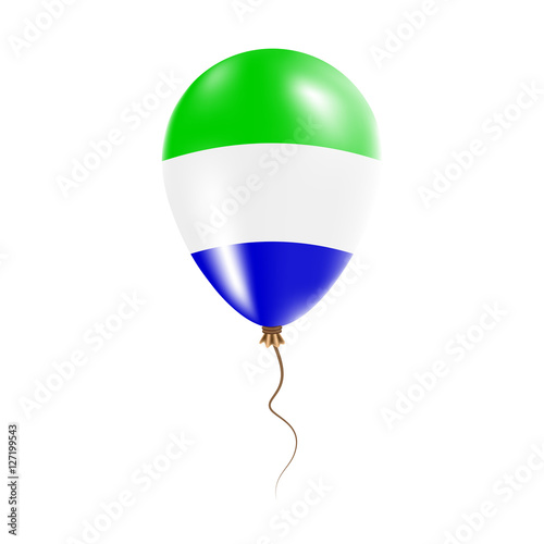 Sierra Leone balloon with flag. Bright Air Ballon in the Country National Colors. Country Flag Rubber Balloon. Vector Illustration.