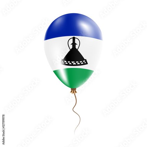 Lesotho balloon with flag. Bright Air Ballon in the Country National Colors. Country Flag Rubber Balloon. Vector Illustration.