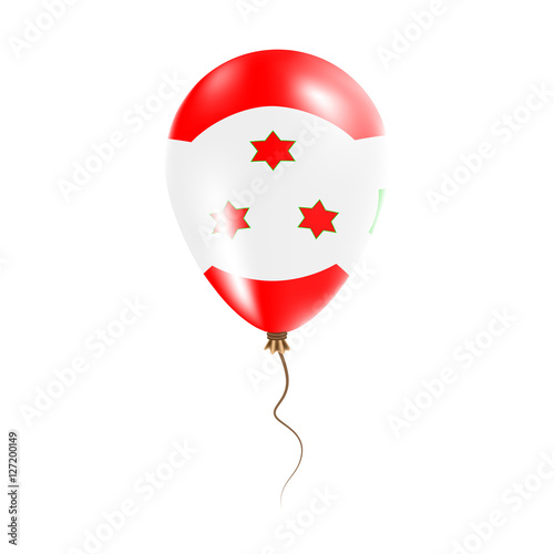Burundi balloon with flag. Bright Air Ballon in the Country National Colors. Country Flag Rubber Balloon. Vector Illustration.
