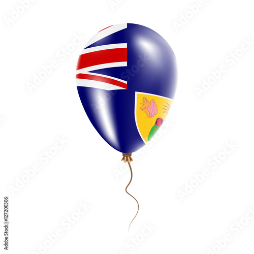 Turks and Caicos Islands balloon with flag. Bright Air Ballon in the Country National Colors. Country Flag Rubber Balloon. Vector Illustration.