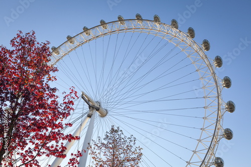 The London Eye on a bright sunny day, London photo