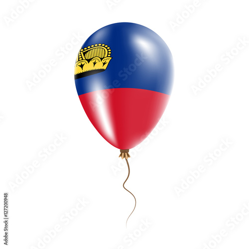 Liechtenstein balloon with flag. Bright Air Ballon in the Country National Colors. Country Flag Rubber Balloon. Vector Illustration.