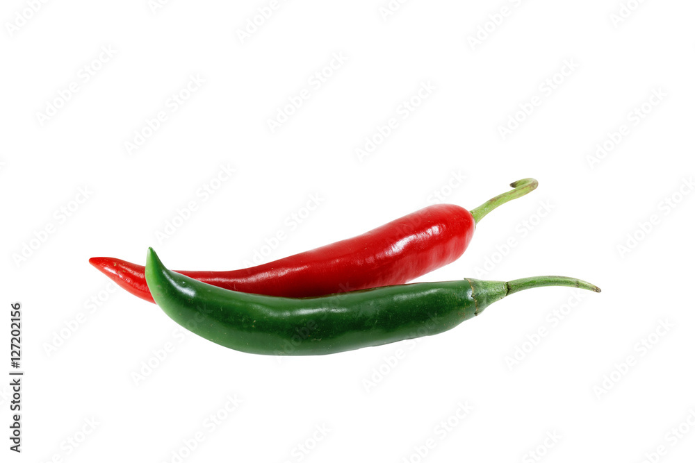 Green peppers with red