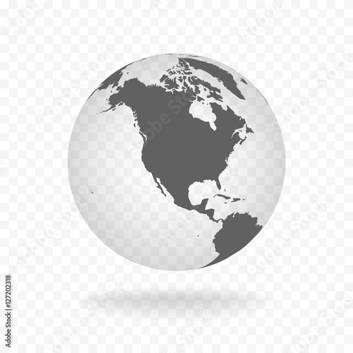 White gray globe glass transparent vector