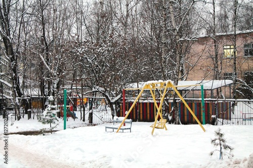 Yard in snow