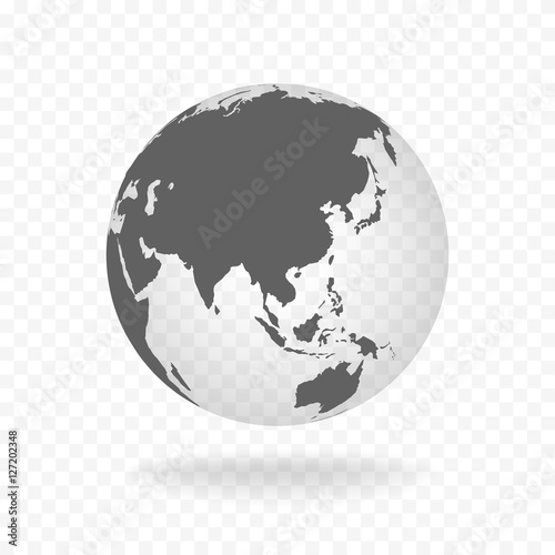 White gray globe glass transparent vector