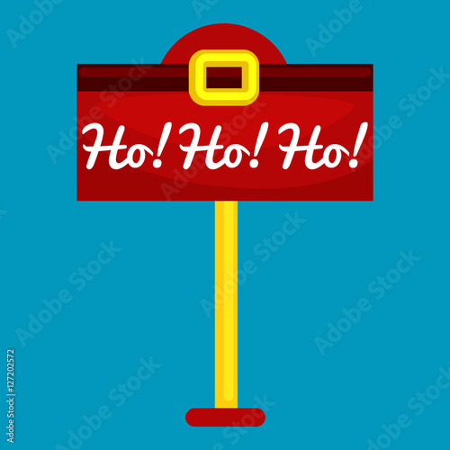 Christmas letter box to Santa isolated, Santa Claus xmas mail delivery postbox vector llustration, hohoho