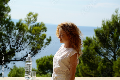 pretty woman with water bottle