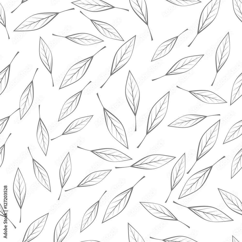 Fototapeta premium Leaves Seamless Pattern Vector Illustration