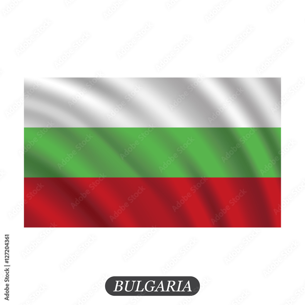 Waving Bulgaria flag on a white background. Vector illustration