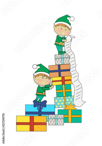 Fairy Elves with Christmas Presents