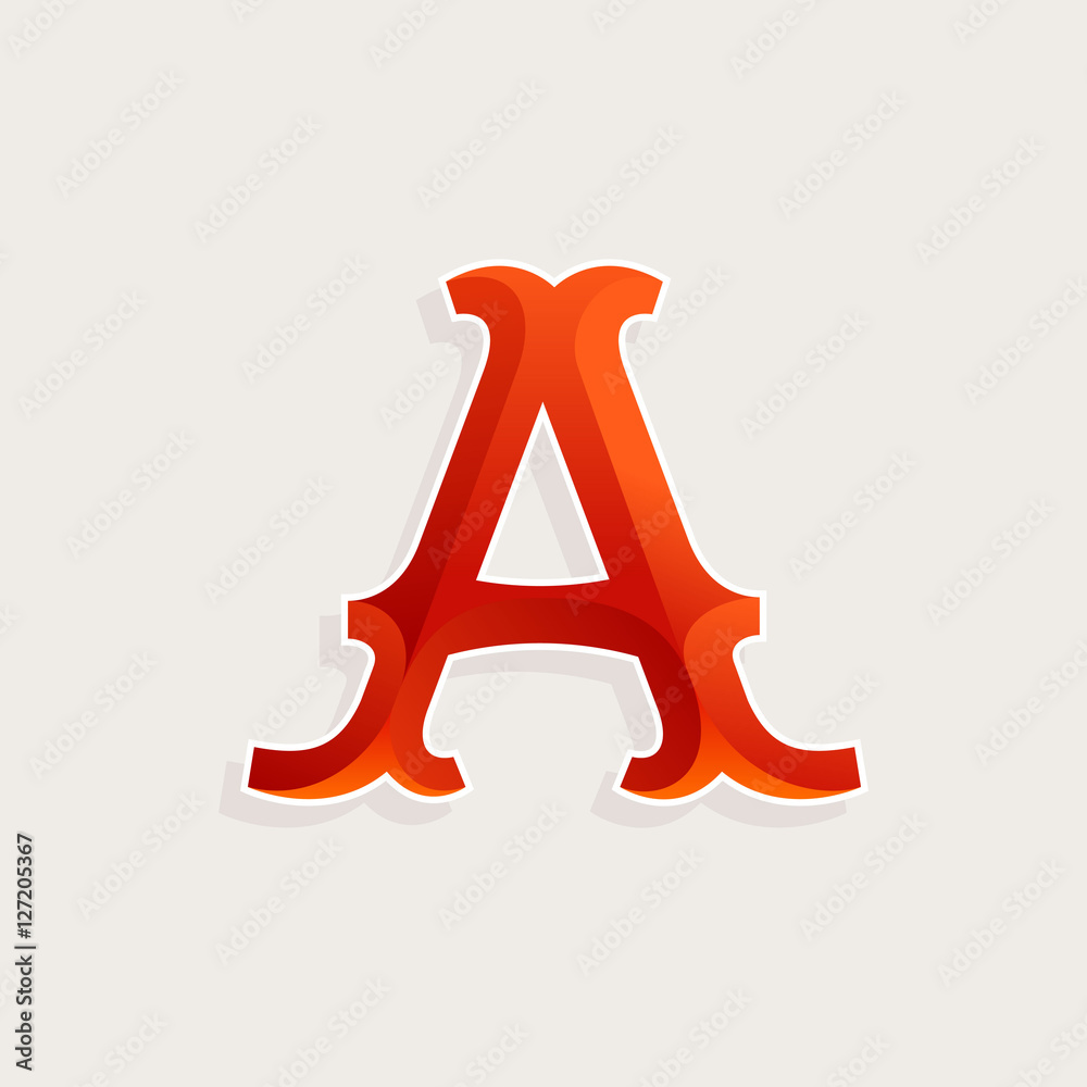 Letter A logo in elegant circus faceted style. Letter A logo in elegant circus faceted style.