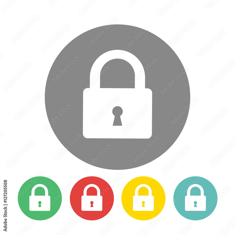 Lock icon flat design vector Lock icon flat design vector