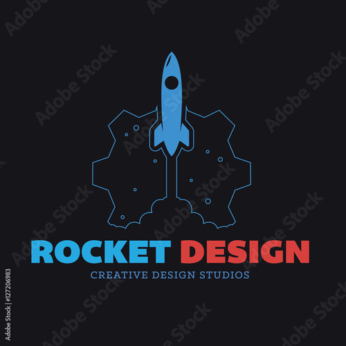 Fototapeta Naklejka Na Ścianę i Meble -  Rocket Design Logo.