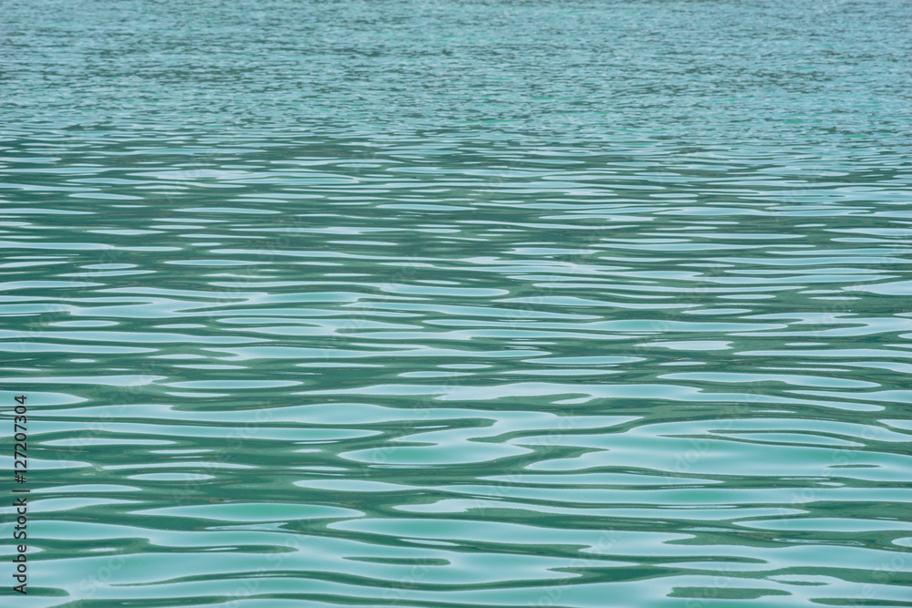 Ripple on turquoise lake water