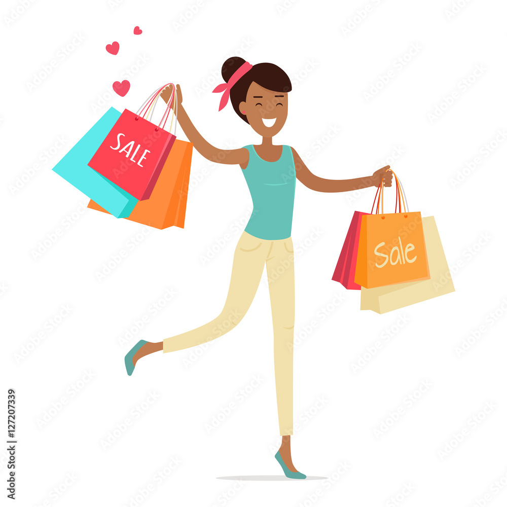 Sale in Woman's Clothing Shop Vector Concept Sale in Woman's Clothing Shop Vector Concept