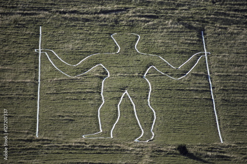 The Long Man, Wilmington Hill, near Wilmington, South Downs, Sussex photo