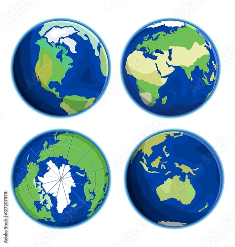 Earth Flat Icon Vector Illustration