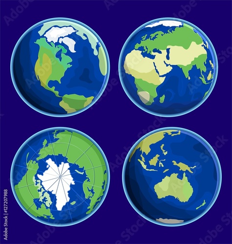 Earth Flat Icon Vector Illustration