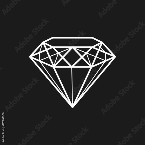 Diamond. Jewel. Decoration. Vector, contour icon