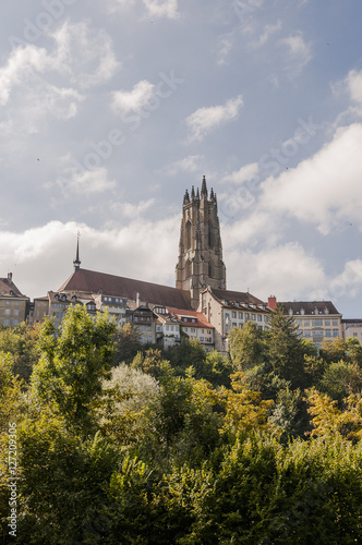 Freiburg, Fribourg, Stadt, Altstadt, Kathedrale, St. Niklaus, Altstadthäuser, historische Häuser, Stadtspaziergang, Herbst, Schweiz