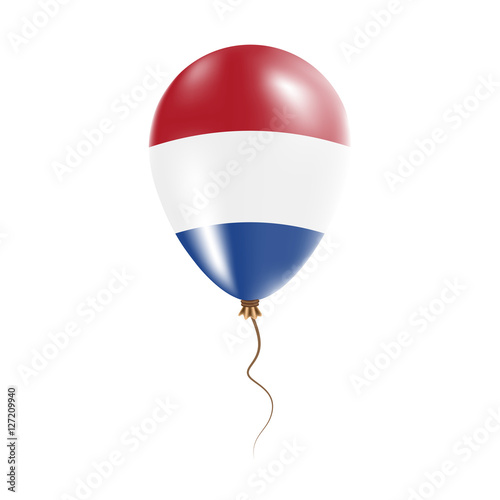 Netherlands balloon with flag. Bright Air Ballon in the Country National Colors. Country Flag Rubber Balloon. Vector Illustration.