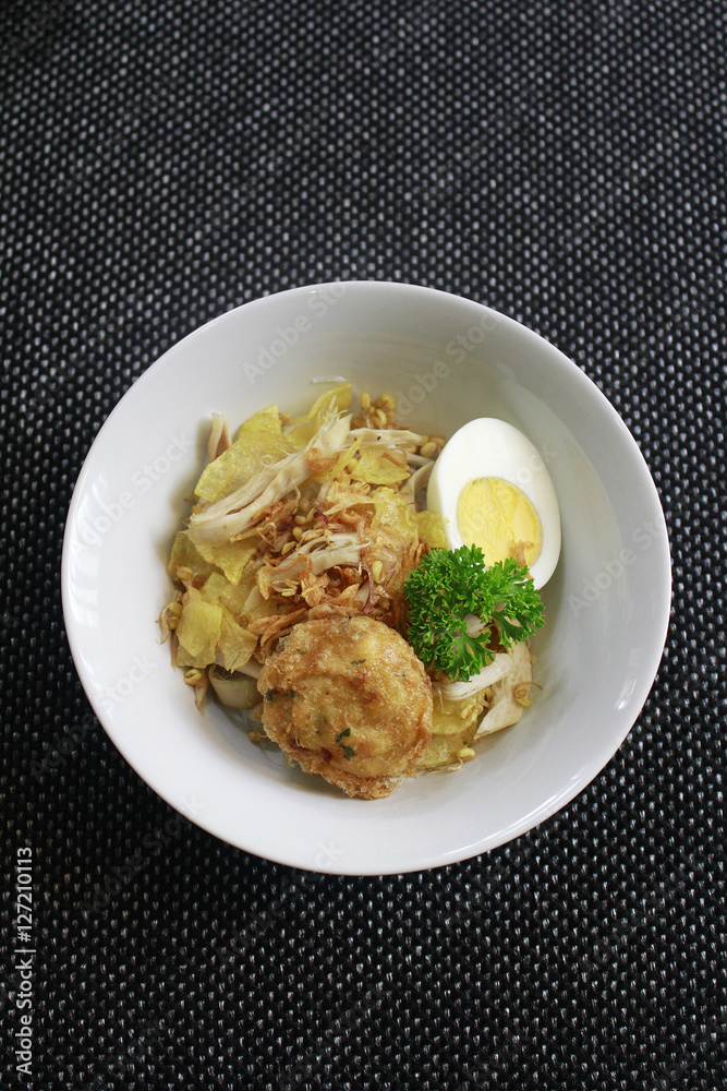 Soto Ayam or Chicken Soto.. One most popular food in Indonesia.. Many ...