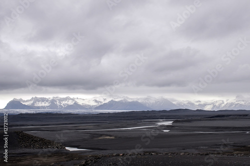 Epic Landscape Iceland grey rocks river glacier