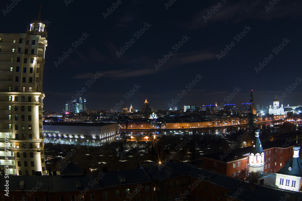 Fototapeta premium View of the city from a tall building