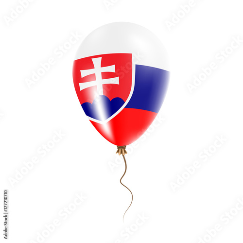 Slovakia balloon with flag. Bright Air Ballon in the Country National Colors. Country Flag Rubber Balloon. Vector Illustration.