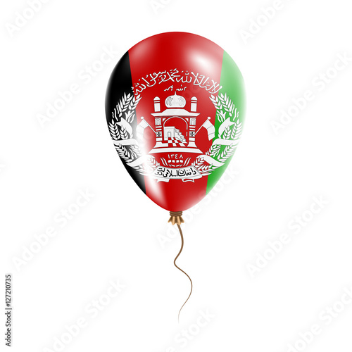 Afghanistan balloon with flag. Bright Air Ballon in the Country National Colors. Country Flag Rubber Balloon. Vector Illustration.