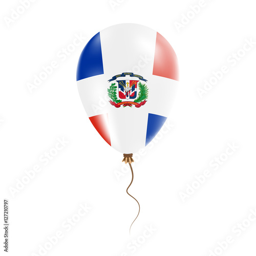 Dominican Republic balloon with flag. Bright Air Ballon in the Country National Colors. Country Flag Rubber Balloon. Vector Illustration.