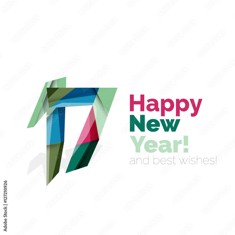 Happy New Year and Chrismas holiday greeting card elements
