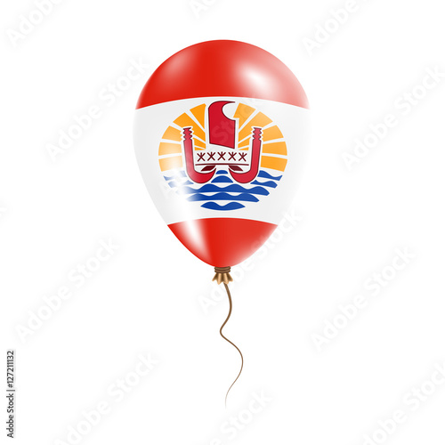 French Polynesia balloon with flag. Bright Air Ballon in the Country National Colors. Country Flag Rubber Balloon. Vector Illustration.