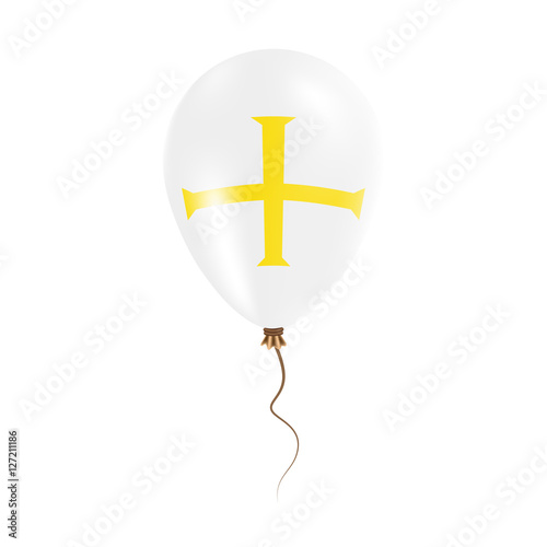 Guernsey balloon with flag. Bright Air Ballon in the Country National Colors. Country Flag Rubber Balloon. Vector Illustration.