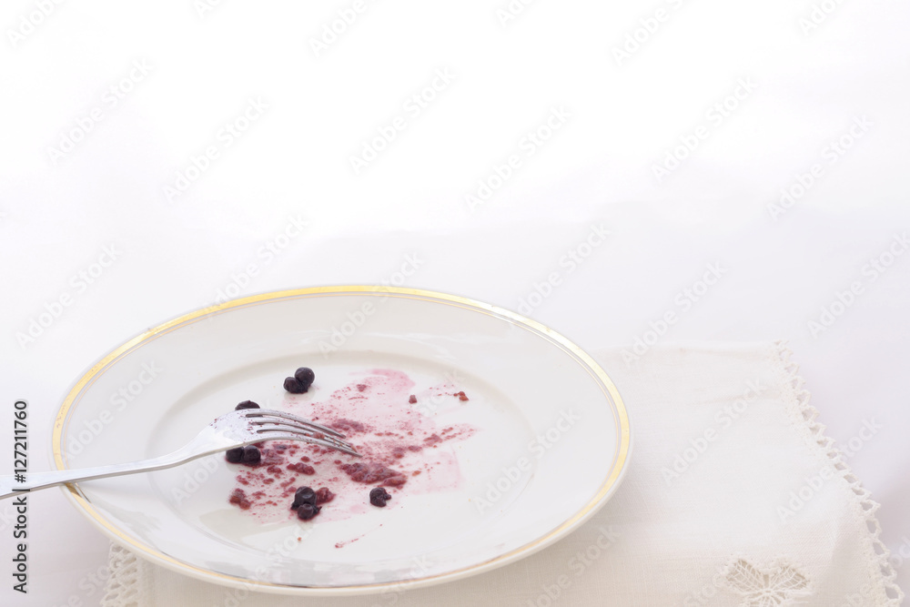 leftover of a cake on white background leftover of a cake on white background