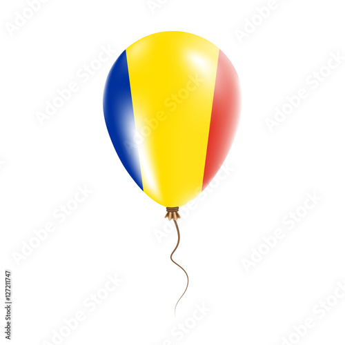 Romania balloon with flag. Bright Air Ballon in the Country National Colors. Country Flag Rubber Balloon. Vector Illustration.
