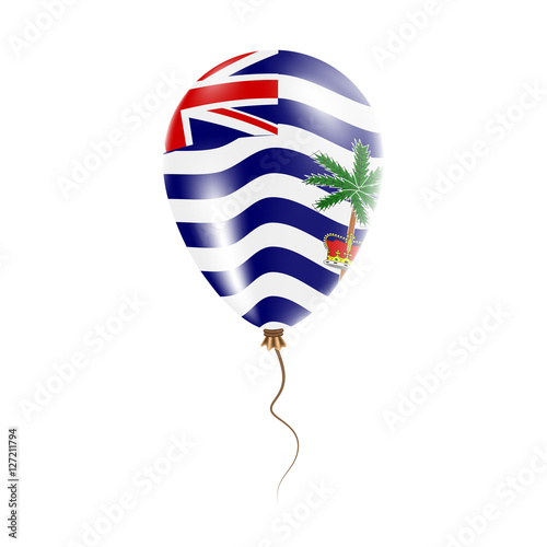 British Indian Ocean Territory balloon with flag. Bright Air Ballon in the Country National Colors. Country Flag Rubber Balloon. Vector Illustration.