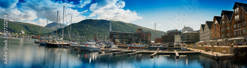 Mega wide panorama of  Tromso city background © spacedrone808