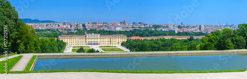The palace and park ensemble of architectural Schönbrunn, Vienna, Austria