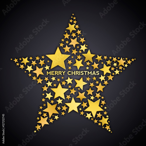 Gold star - Merry Christmas