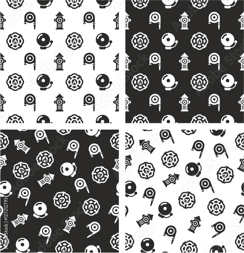 Fireman Aligned & Random Seamless Pattern Set