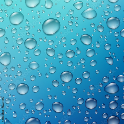 Wet Blue Glass Background
