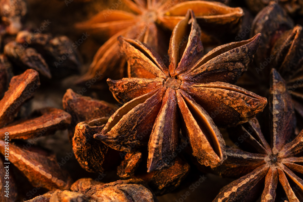 Badian Or Star Anise. Closeup. Macro. Badian Or Star Anise. Closeup. Macro.