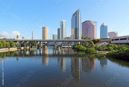 Partial skyline and USF Park in Tampa  Florida